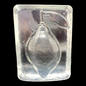 Handcrafted Art Glass Lemon Paperweight 4x2 Clear 3D Heavy Gift